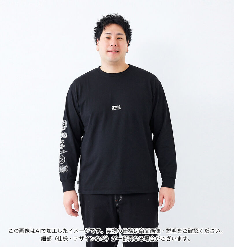 大きいサイズ メンズ SY32 by SWEET YEARS (エスワイサーティトゥバイスィートイヤーズ) マルチロゴ長袖Tシャツ
                        
