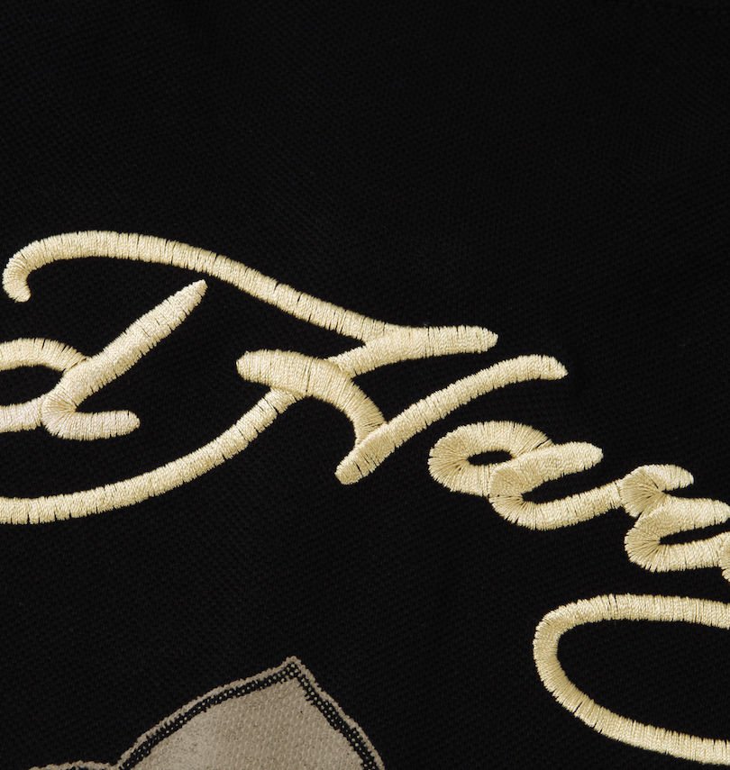 大きいサイズ メンズ Ed Hardy (エドハーディ) プリント&刺繍鹿の子半袖ポロシャツ
                        刺繍拡大