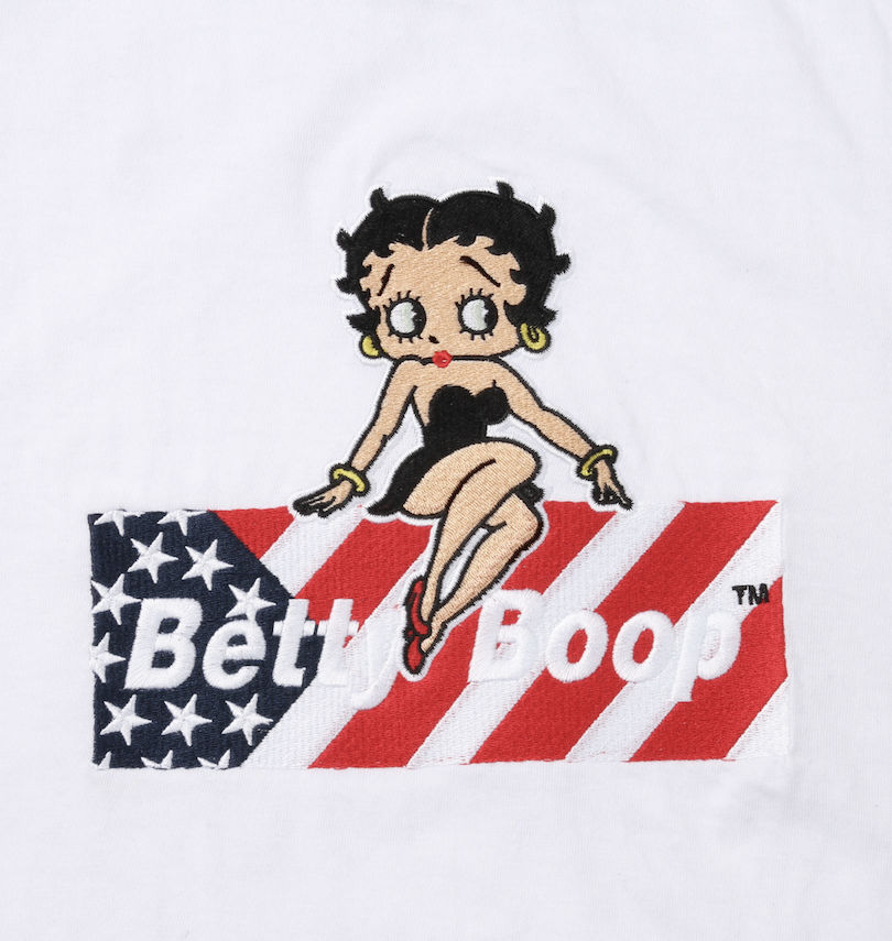 大きいサイズ メンズ BETTY BOOP (ベティ ブープ) 刺繍半袖Tシャツ フロント刺繍