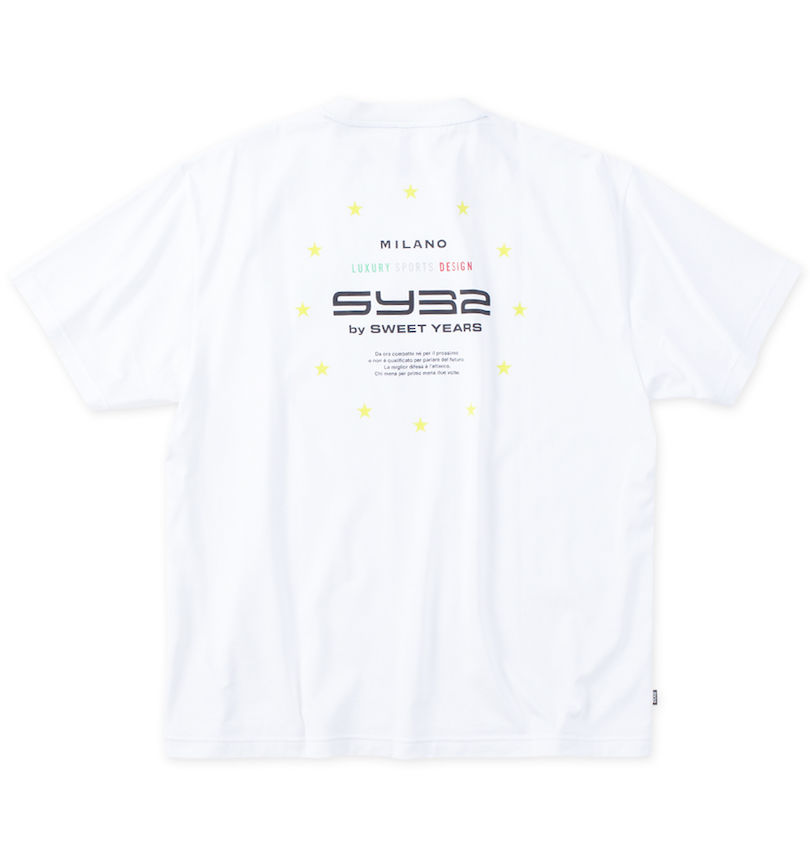 大きいサイズ メンズ SY32 by SWEET YEARS (エスワイサーティトゥバイスィートイヤーズ) バックサークルスターロゴ半袖Tシャツ バックスタイル