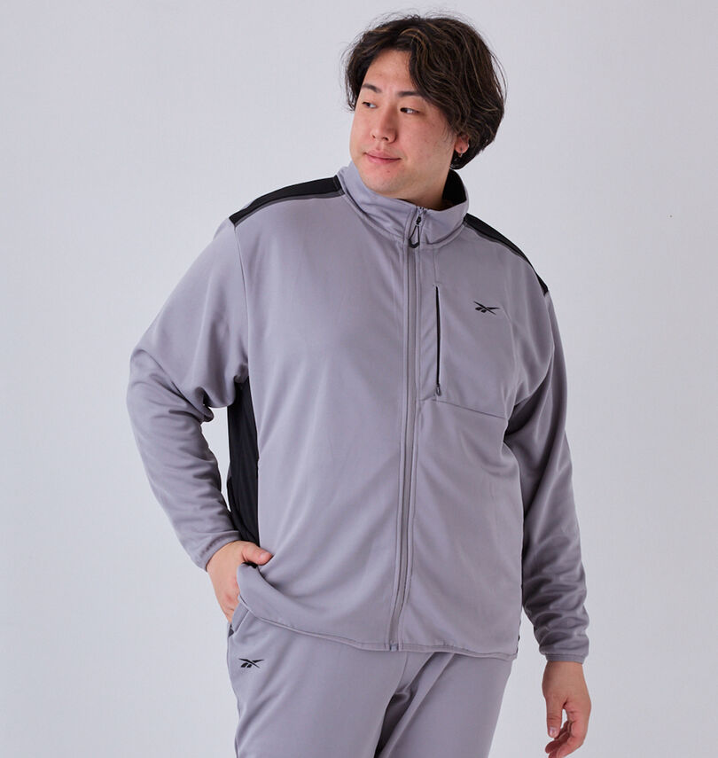 大きいサイズ メンズ Reebok (リーボック) ストレッチジャージジャケット
                        身長：182cm/バスト：123cm/着用サイズ：3L