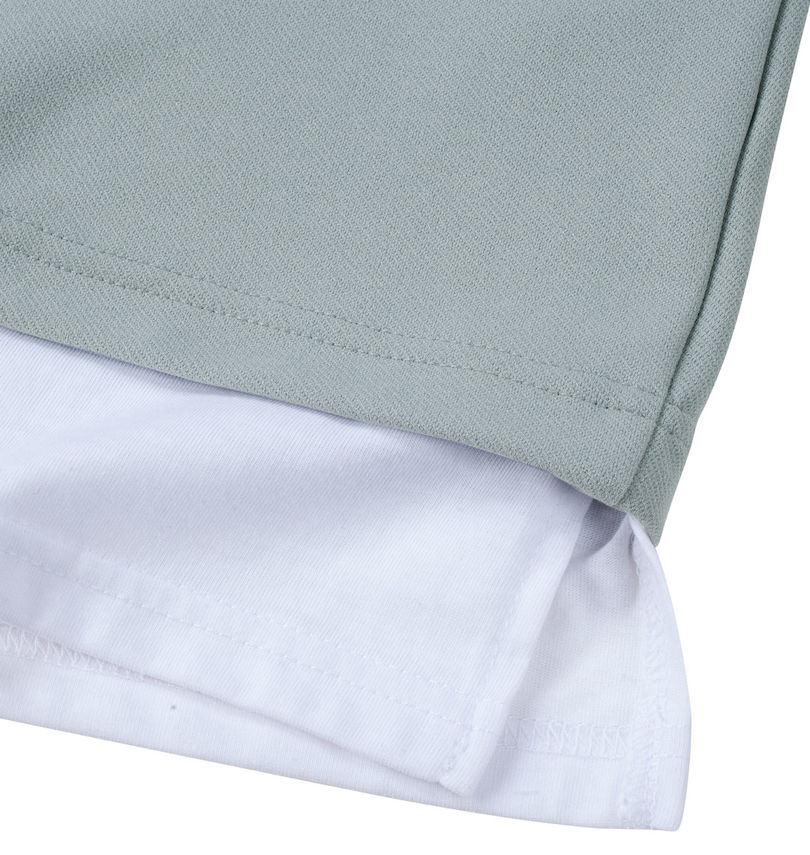大きいサイズ メンズ launching pad (ランチングパッド) アムンゼンツイル裾フェイクレイヤード半袖Tシャツ サイドスリット・フェイクレイヤード