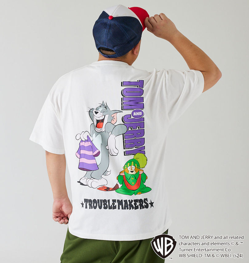 大きいサイズ メンズ TOM and JERRY (トムアンドジェリー) 天竺プリントポケット付半袖Tシャツ
                        身長：172cm/バスト：110cm/着用サイズ：3L