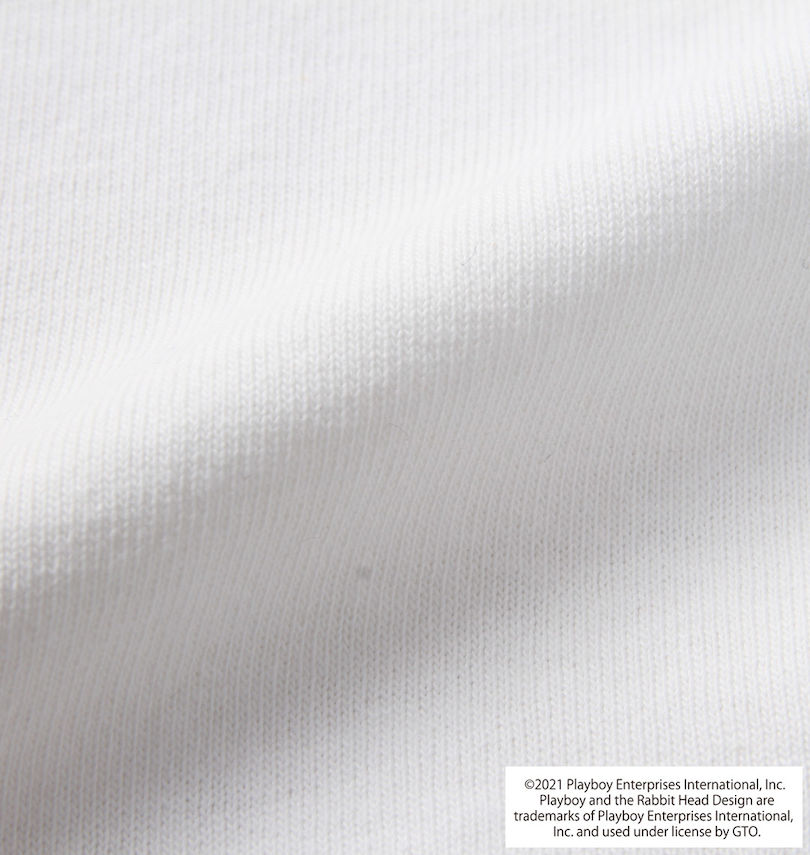 大きいサイズ メンズ PLAYBOY (プレイボーイ) カラー転写シートプリント半袖Tシャツ 生地拡大