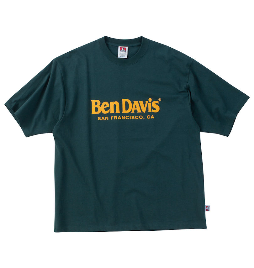 大きいサイズ メンズ BEN DAVIS (ベン デイビス) フロッキーロゴ半袖Tシャツ フロントスタイル