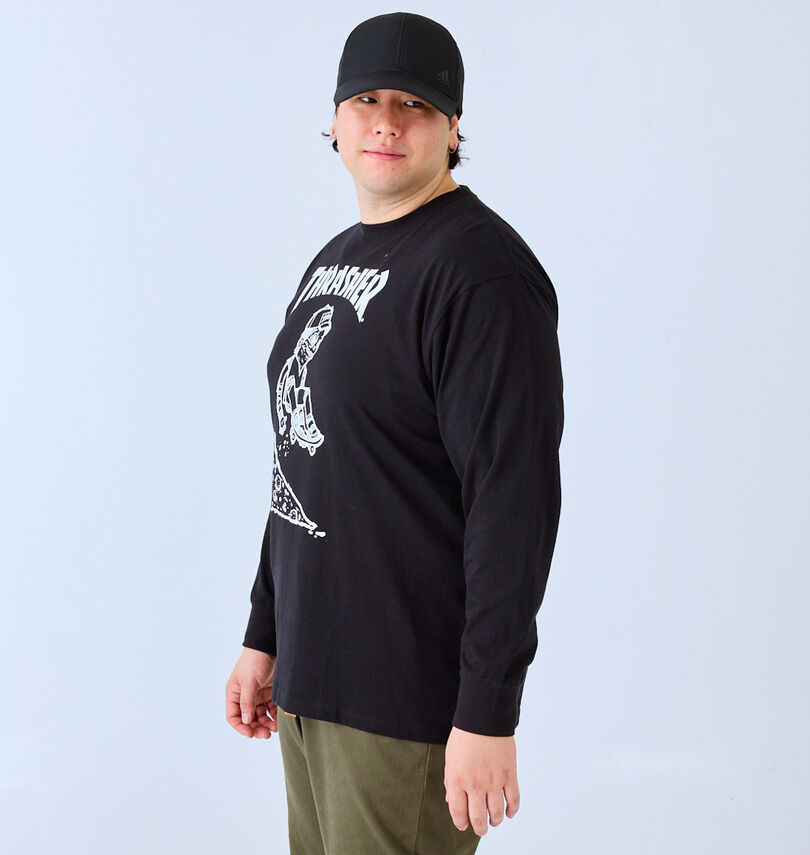 大きいサイズ メンズ THRASHER (スラッシャー) PIZZA長袖Tシャツ
                        