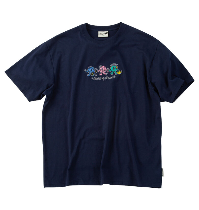 大きいサイズ メンズ Walking Donut (ウォーキングドーナツ) T/C天竺刺繍発泡プリント半袖Tシャツ