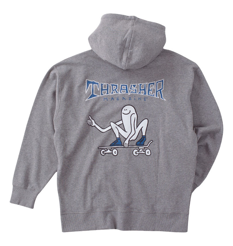 大きいサイズ メンズ THRASHER (スラッシャー) Gonz Thumbsフルジップパーカー
バックスタイル