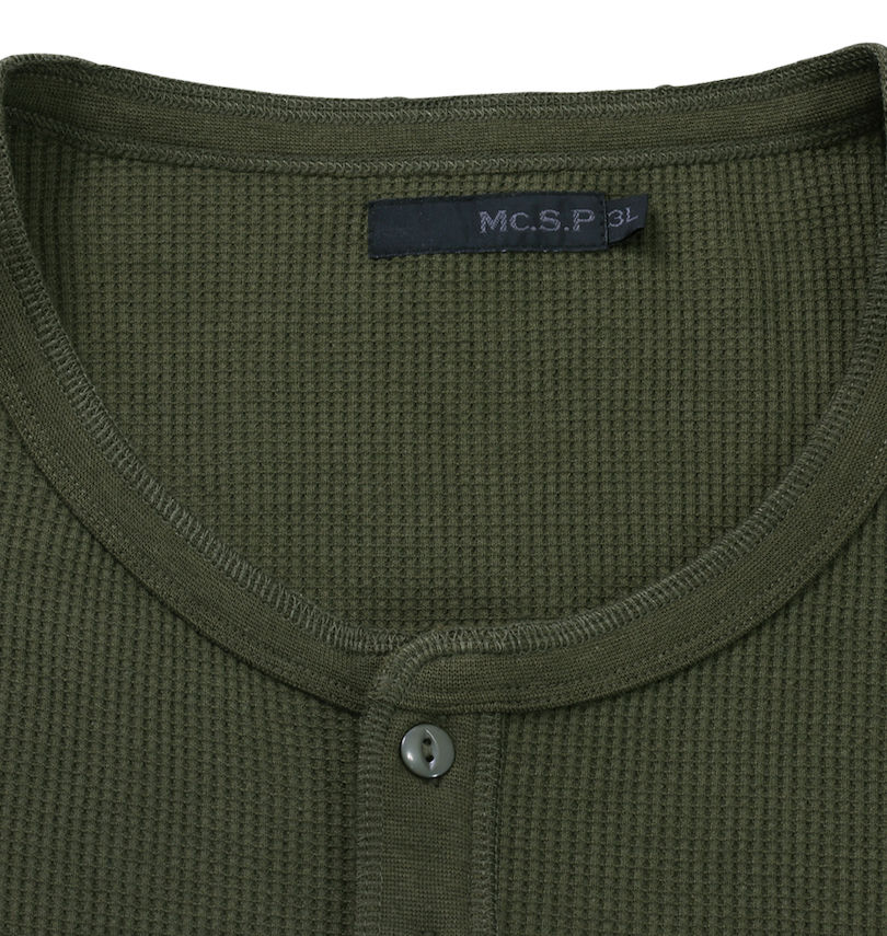大きいサイズ メンズ Mc.S.P (エムシーエスピー) ワッフルヘンリーネック半袖Tシャツ
                        