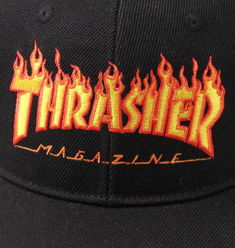 大きいサイズ メンズ THRASHER (スラッシャー) FLAMEロゴ6Pキャップ
                        フロント刺繍