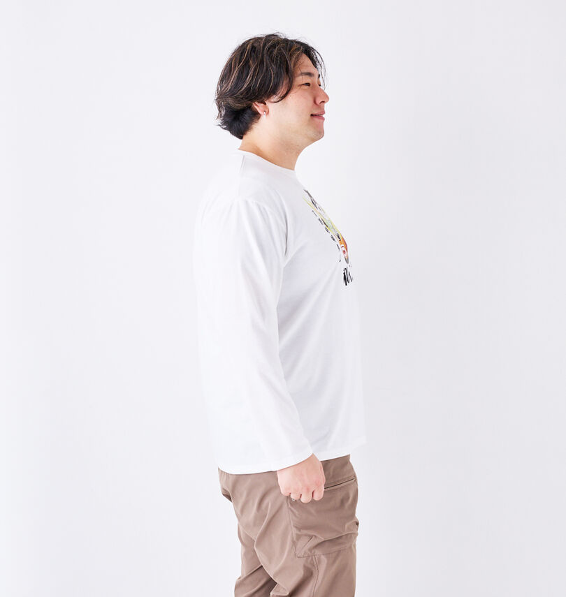 大きいサイズ メンズ 黒柴印和んこ堂 (クロシバジルシワンコドウ) 和み柴っ子天丼長袖Tシャツ