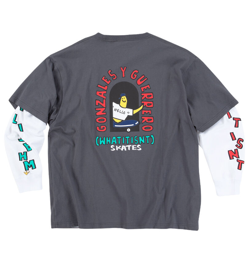 大きいサイズ メンズ (What it isNt) (ワットイットイズント) 半袖T×長袖TレイヤードTシャツ
バックスタイル