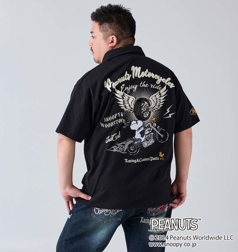 大きいサイズ メンズ FLAGSTAFF×PEANUTS (フラッグスタッフ) スヌーピーコラボ半袖ポロシャツ
                        身長：176.5cm/バスト：118cm/着用サイズ：3L