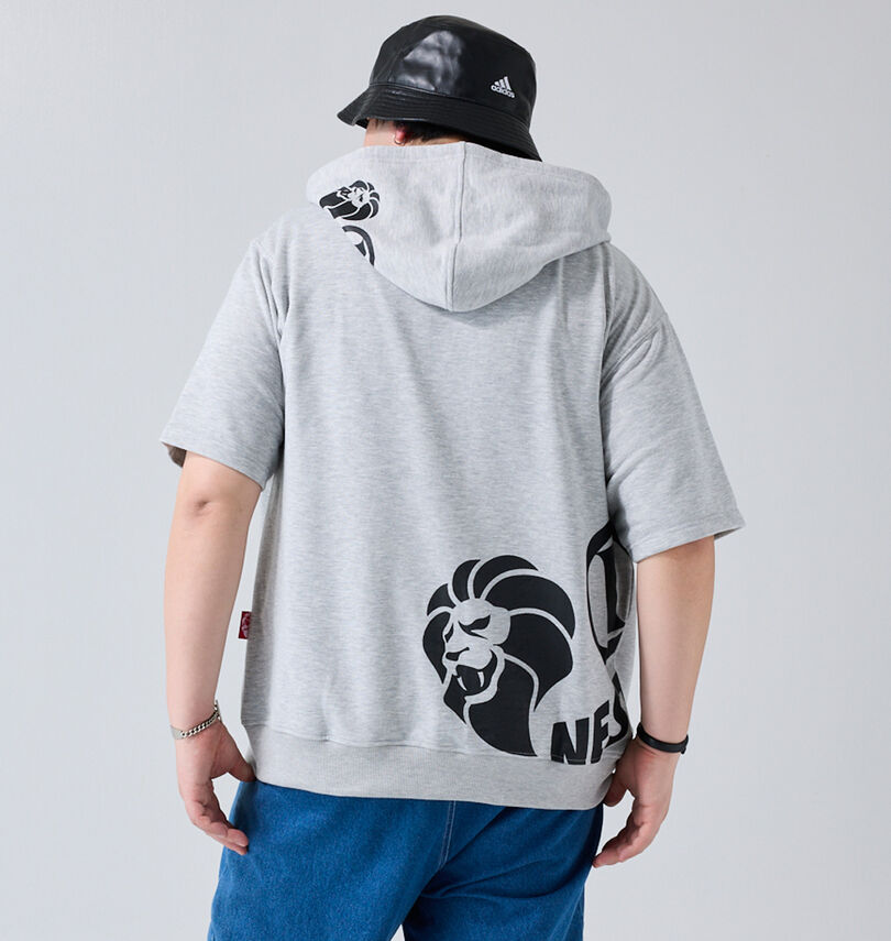 大きいサイズ メンズ NESTA BRAND (ネスタブランド) ミニ裏毛半袖フルジップパーカー
                        