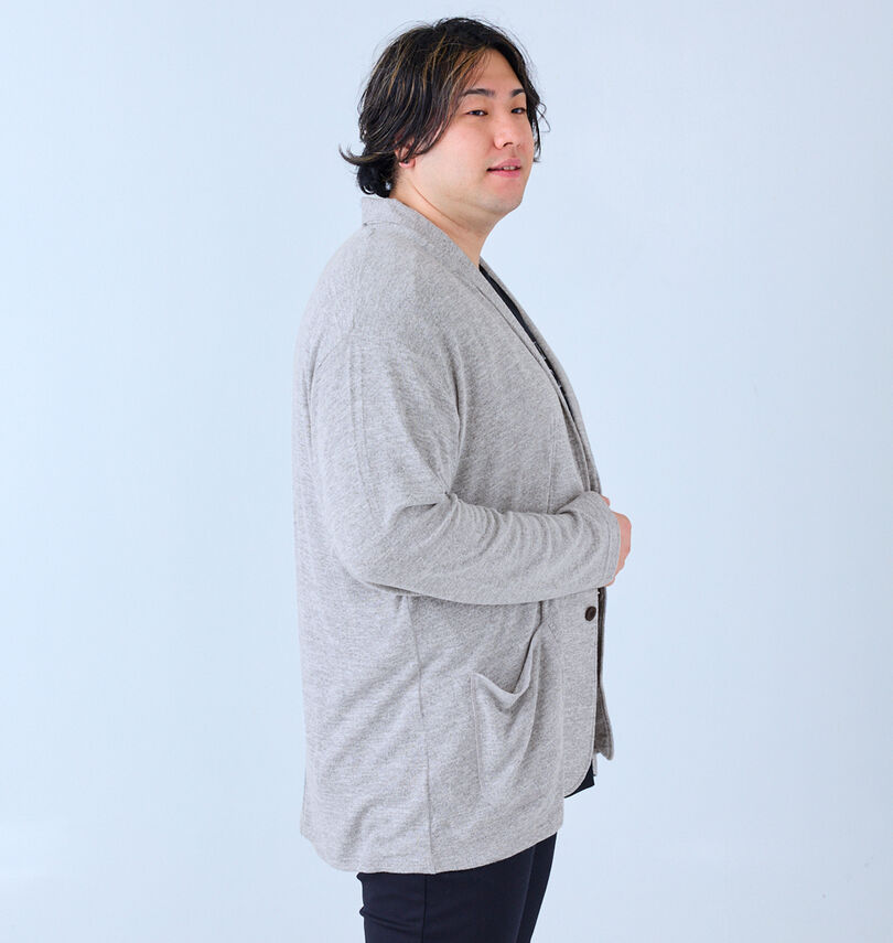 大きいサイズ メンズ launching pad (ランチングパッド) ショールジャケット+半袖Tシャツ