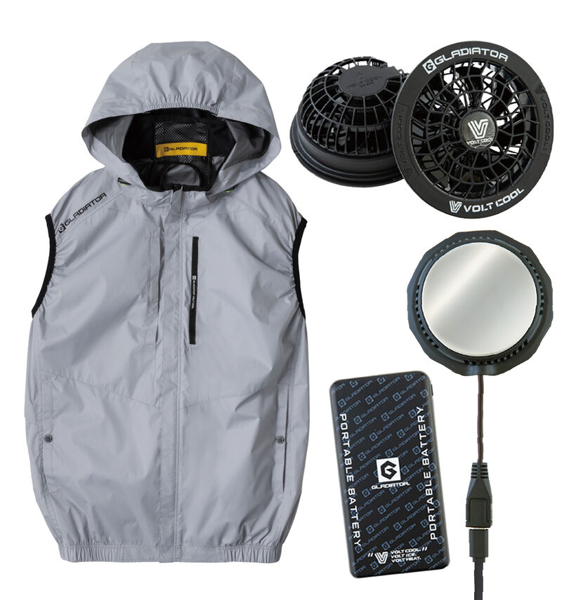 大きいサイズ メンズ GLADIATOR (グラディエーター) VOLTCOOL日傘遮熱ベストペルチェセット
                        