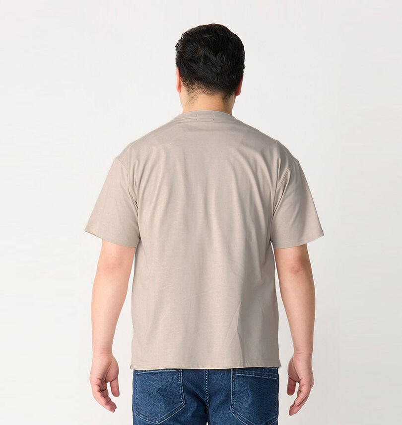 大きいサイズ メンズ EL.FO (エルフォ) 無地ポケット付タフ衿クルーネック半袖Tシャツ
                        