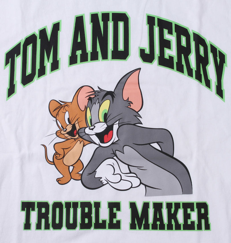 大きいサイズ メンズ TOM and JERRY (トムアンドジェリー) 天竺プリント半袖Tシャツ フロントプリント