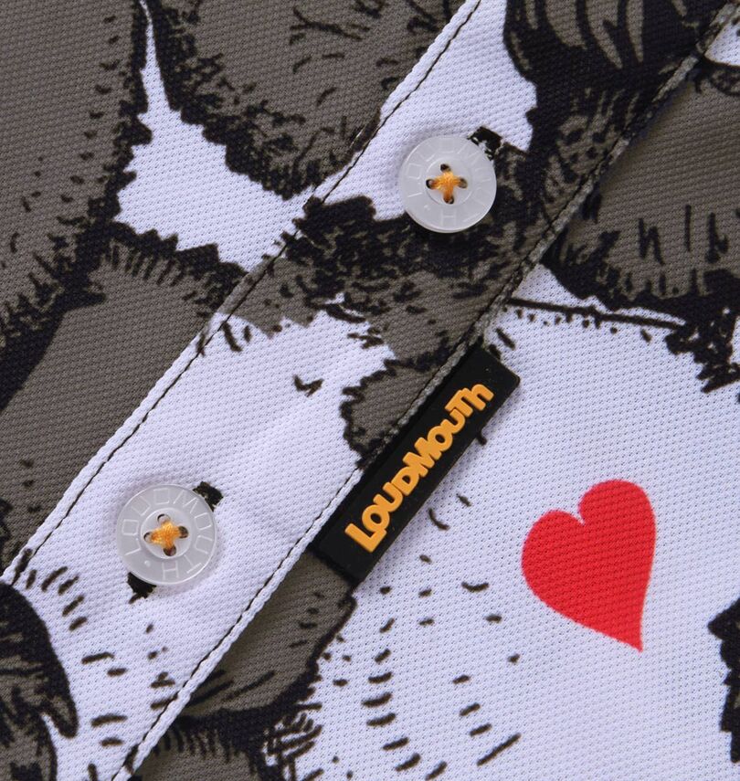 大きいサイズ メンズ LOUDMOUTH (ラウドマウス) 鹿の子柄半袖シャツ
                        ラバー素材のピスネーム