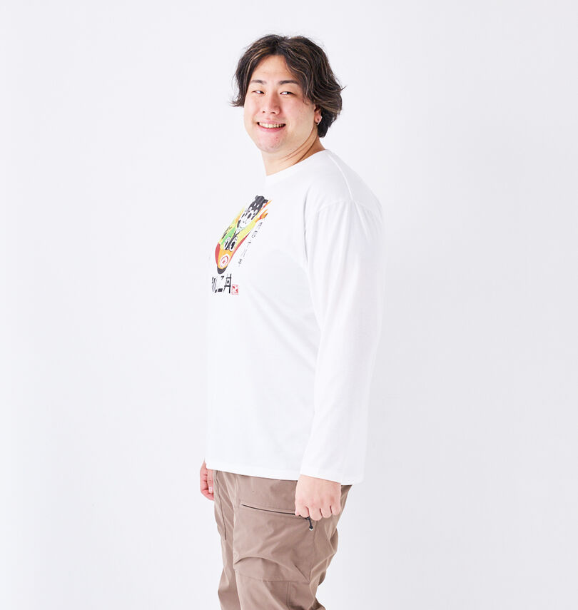 大きいサイズ メンズ 黒柴印和んこ堂 (クロシバジルシワンコドウ) 和み柴っ子天丼長袖Tシャツ