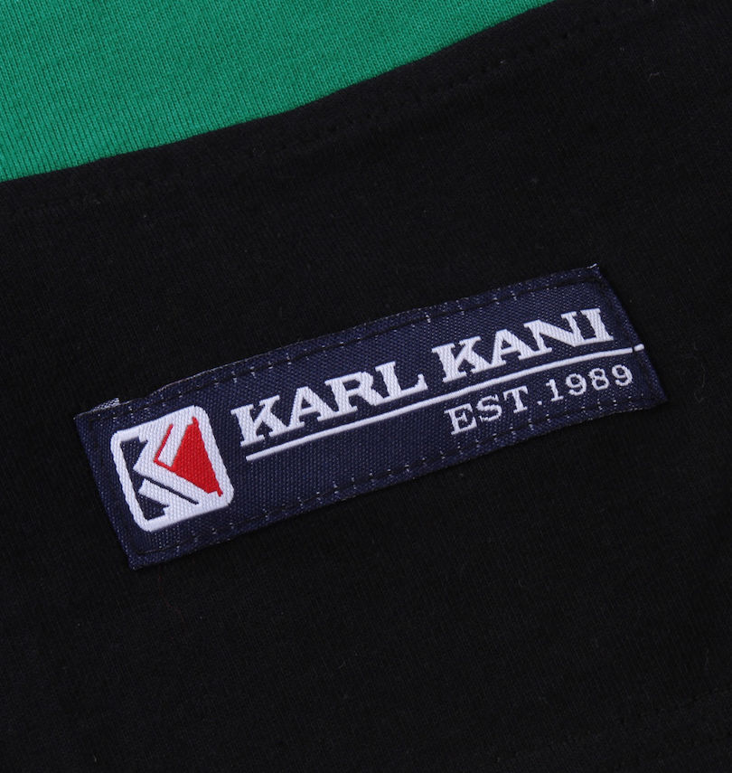 大きいサイズ メンズ KARL KANI (カール カナイ) 天竺切替半袖Tシャツ 裾ピスネーム