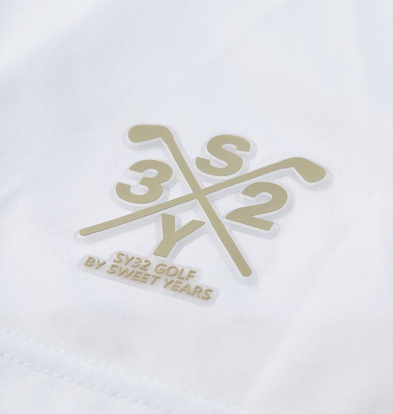 大きいサイズ メンズ SY32 by SWEET YEARS (エスワイサーティトゥバイスィートイヤーズゴルフ) ビッグロゴ半袖モックネックシャツ
                        ラバーワッペン
