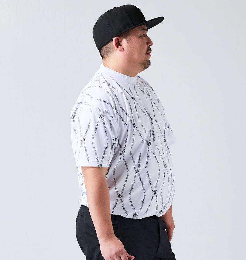 大きいサイズ メンズ SY32 by SWEET YEARS (エスワイサーティトゥバイスィートイヤーズゴルフ) メッシュQDライトグラフィックモックネック半袖シャツ
                        