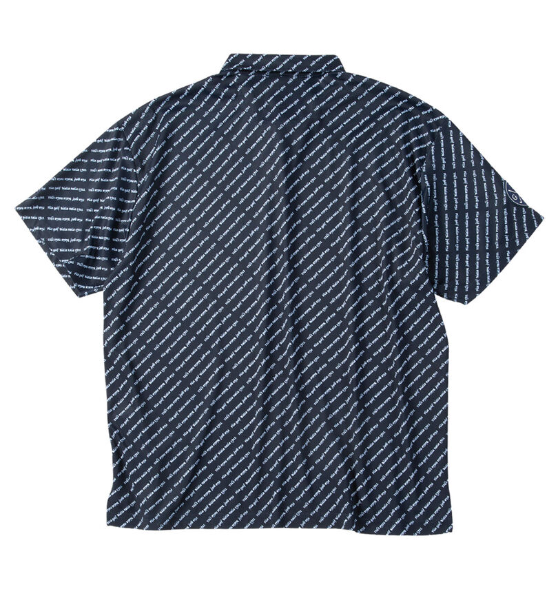 大きいサイズ メンズ FILA GOLF (フィラゴルフ) ECOディンブルメッシュロゴプリント半袖シャツ
                        バックスタイル