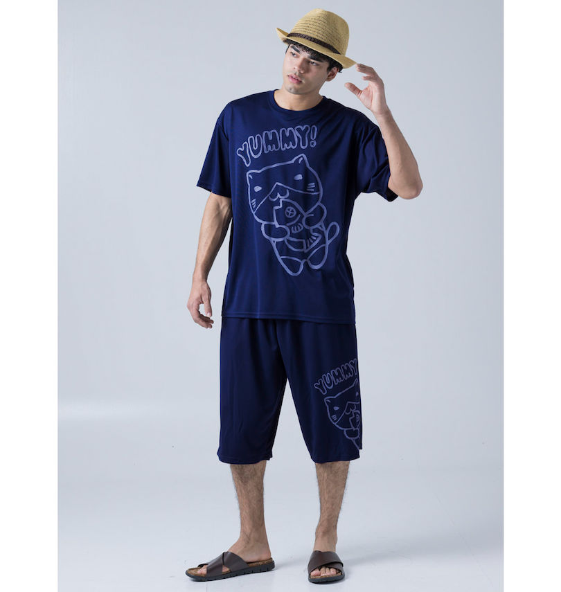 大きいサイズ メンズ NECOBUCHI-SAN (ネコブチサン) DRYハニカムメッシュ半袖Tシャツ コーディネート例