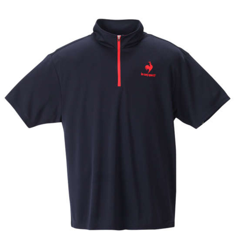 大きいサイズ メンズ LE COQ SPORTIF (ルコックスポルティフ) ハーフジップ半袖シャツ 