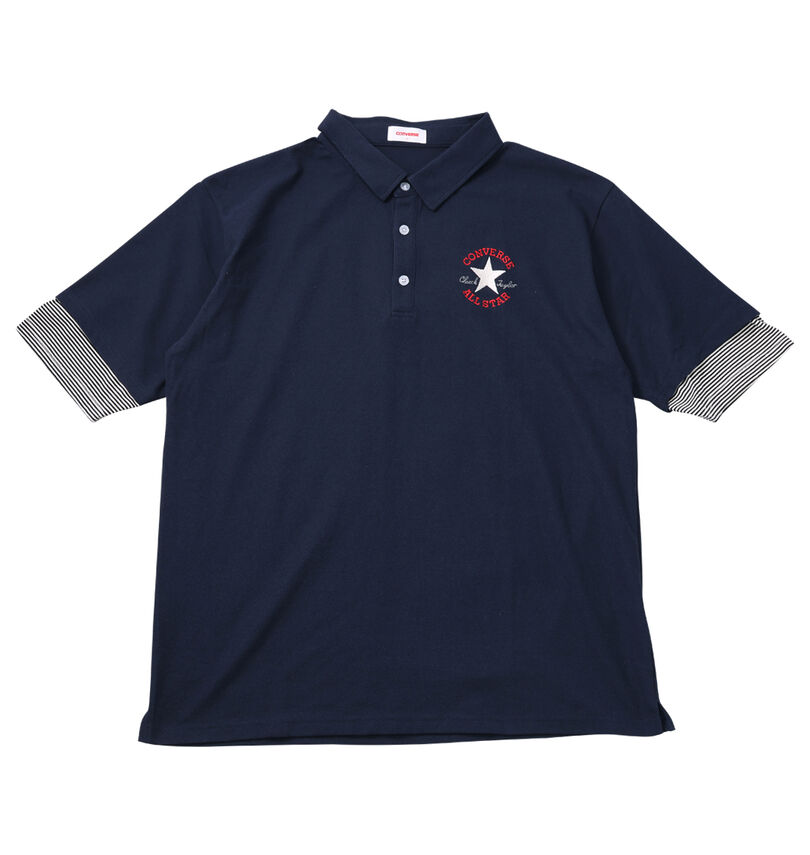 大きいサイズ メンズ CONVERSE (コンバース) 袖レイヤードドライ鹿の子半袖ポロシャツ
                        