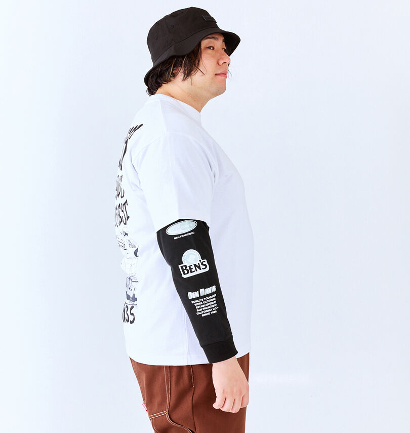 大きいサイズ メンズ BEN DAVIS (ベン デイビス) 長袖T&半袖TレイヤードTシャツ
                        