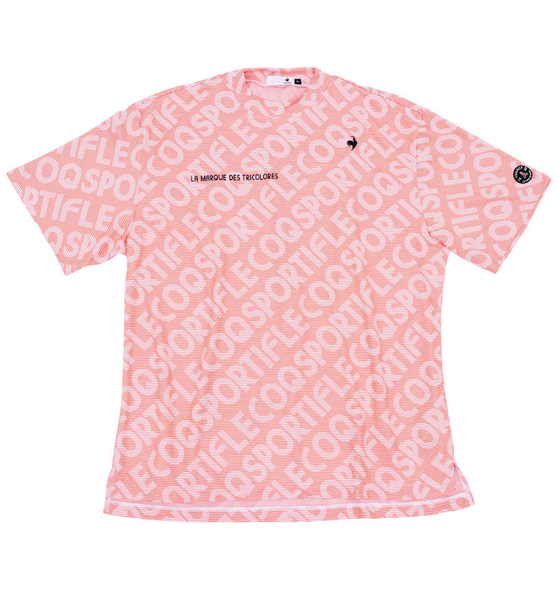 大きいサイズ メンズ LE COQ SPORTIF GOLF (ルコックスポルティフ ゴルフ) ストレッチフォーサー総柄モックネック半袖シャツ