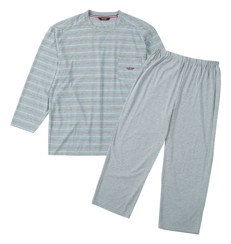 大きいサイズ メンズ marie claire homme (マリクレールオム) 天竺ボーダーTシャツセット