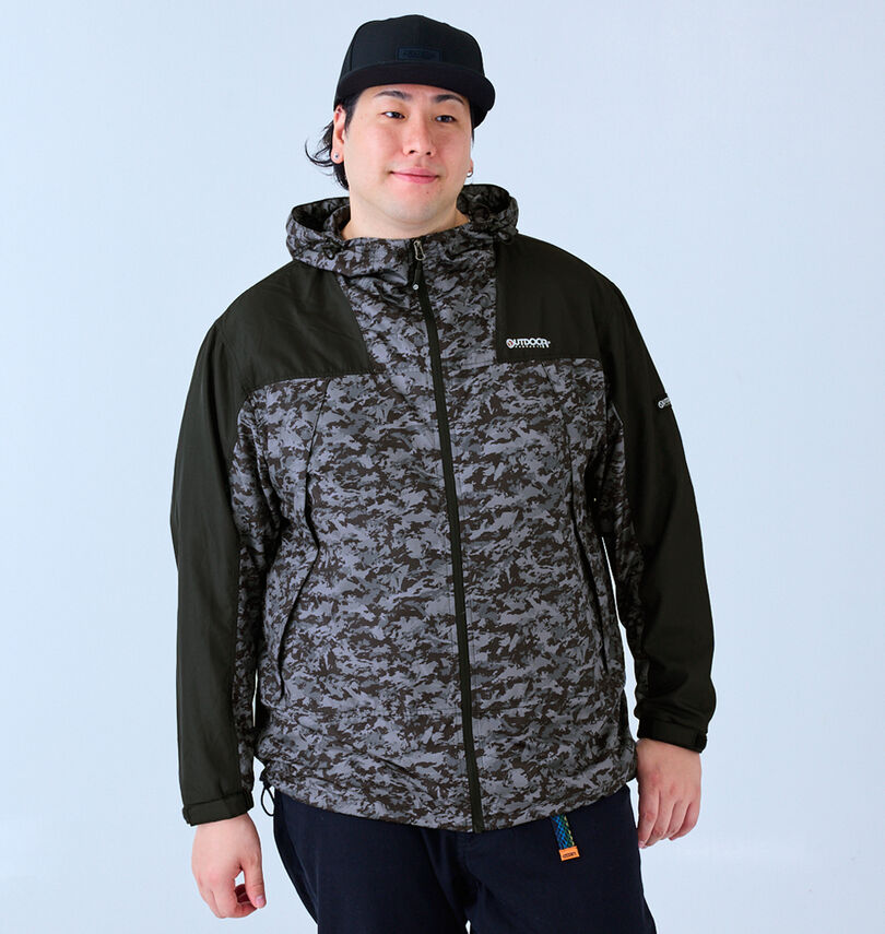 大きいサイズ メンズ OUTDOOR PRODUCTS (アウトドア プロダクツ) フルダルタフタ裏フィルム+裏メッシュジャケット
身長:182cm/バスト:123cm/着用サイズ:3L