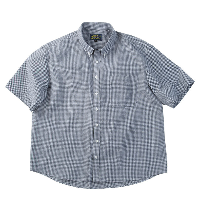 大きいサイズ メンズ Mc.S.P (エムシーエスピー) 吸汗速乾TCシアサッカーギンガムチェックB.D半袖シャツ
                        