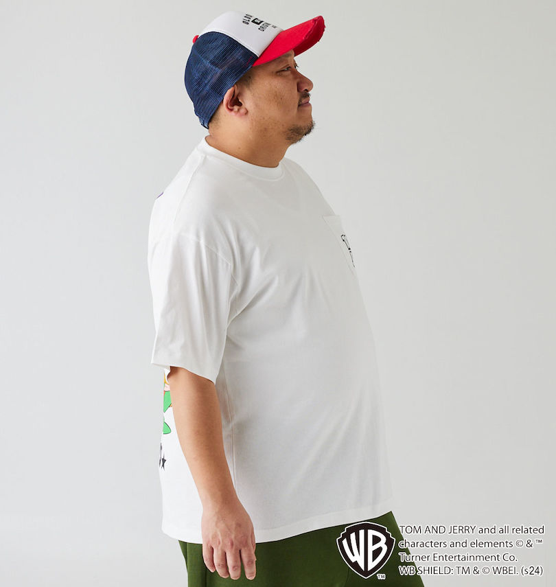 大きいサイズ メンズ TOM and JERRY (トムアンドジェリー) 天竺プリントポケット付半袖Tシャツ
                        