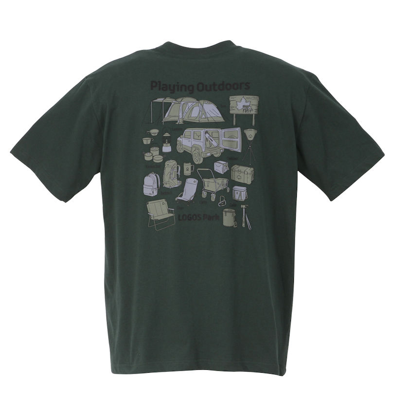 大きいサイズ メンズ LOGOS Park (ロゴスパーク) リサイクル天竺バックプリント半袖Tシャツ バックスタイル