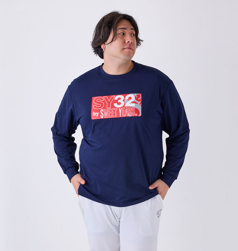 大きいサイズ メンズ SY32 by SWEET YEARS (エスワイサーティトゥバイスィートイヤーズ) ミックスボックスロゴ長袖Tシャツ
身長:182cm/バスト:123cm/着用サイズ:3L