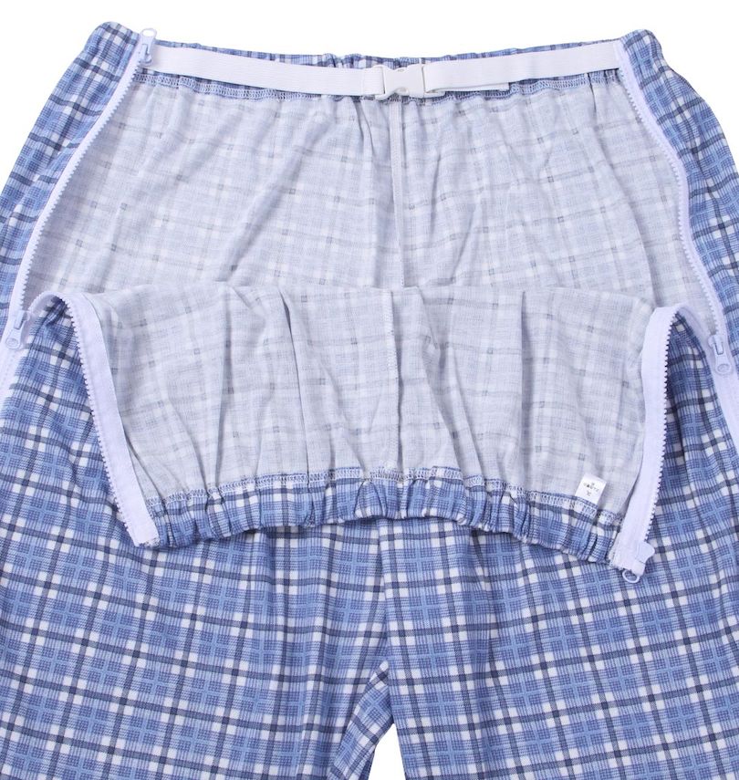 大きいサイズ メンズ ハナサンテラス ワンタッチテープサイド全開ファスナーパンツパジャマ サイドファスナー