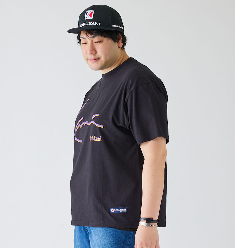 大きいサイズ メンズ KARL KANI (カール カナイ) ロゴ刺繍スナップバックキャップ 