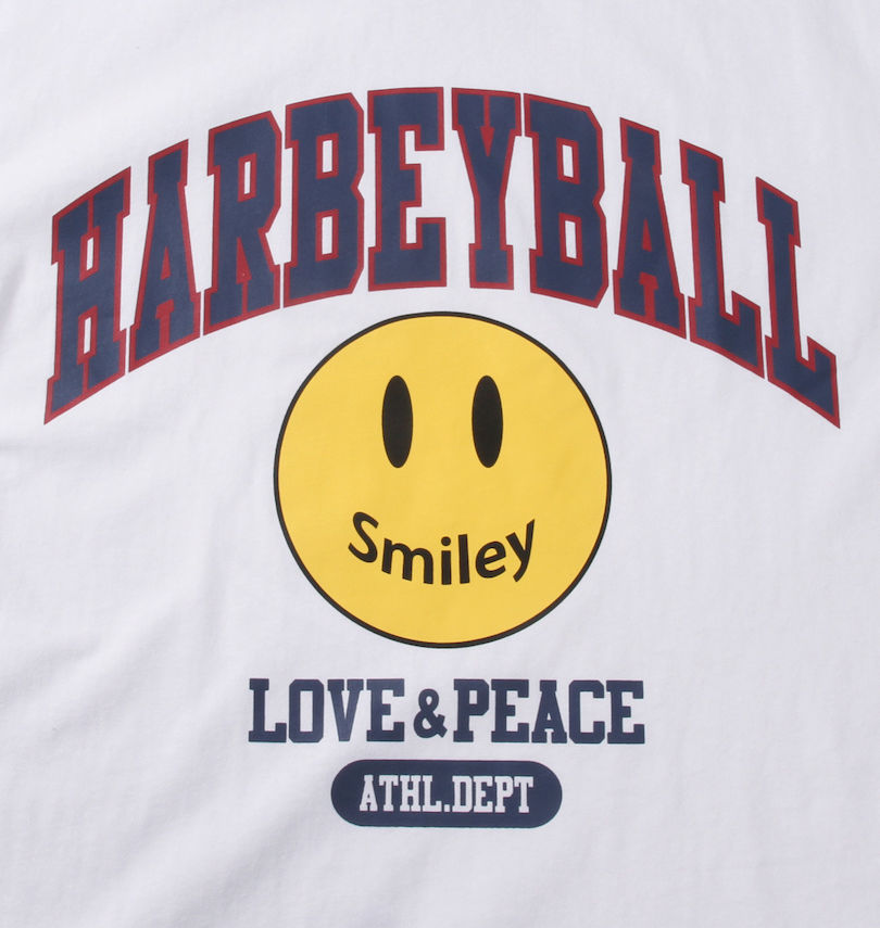 大きいサイズ メンズ SMILEY FACE (スマイリーフェイス) カレッジスマイル半袖Tシャツ 