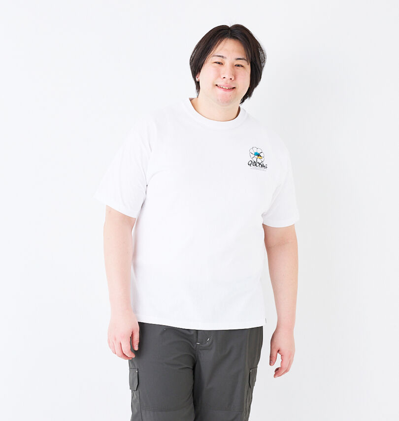 大きいサイズ メンズ b-one-soul (ビーワンソウル) DUCK DUDEフラワークレヨン半袖Tシャツ
                        