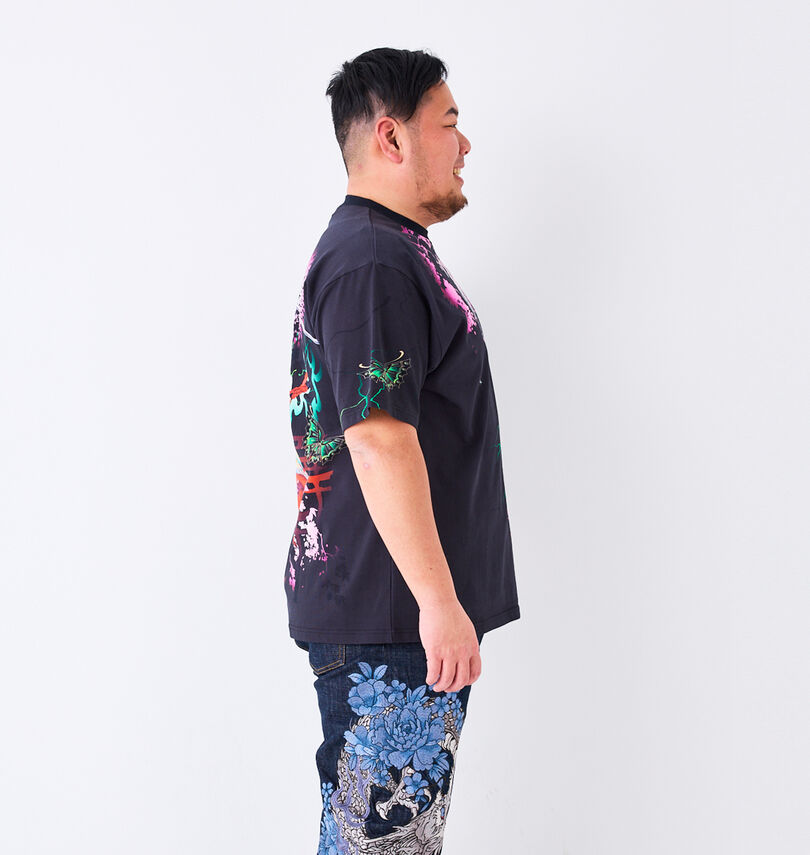 大きいサイズ メンズ 絡繰魂抜刀娘 (カラクリタマシイバットウムスメ) 妃那妖炎半袖Tシャツ