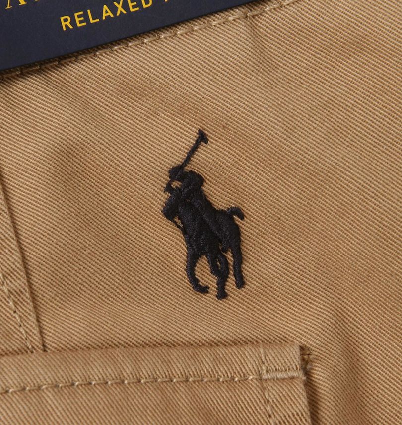 大きいサイズ メンズ RALPH LAUREN (ラルフローレン) カーゴハーフパンツ バック右ポケット上の刺繍
