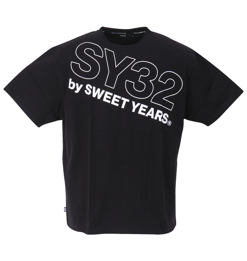 大きいサイズ メンズ SY32 by SWEET YEARS (エスワイサーティトゥバイスィートイヤーズ) スラッシュビッグロゴ半袖Tシャツ 