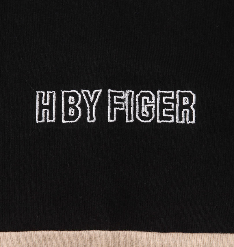 大きいサイズ メンズ H by FIGER (エイチバイフィガー) 切替半袖ラガーシャツ 胸刺繍