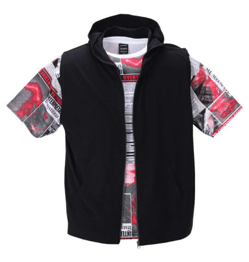 大きいサイズ メンズ BEAUMERE (ボウメール) パーカー+半袖Tシャツ
                        