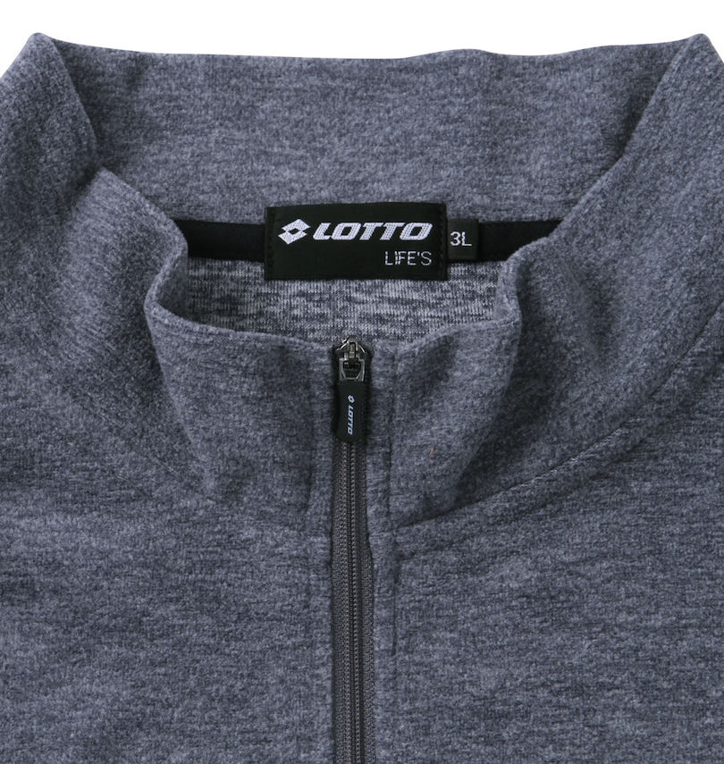 大きいサイズ メンズ LOTTO (ロット) ハーフジップ杢マイクロフリース