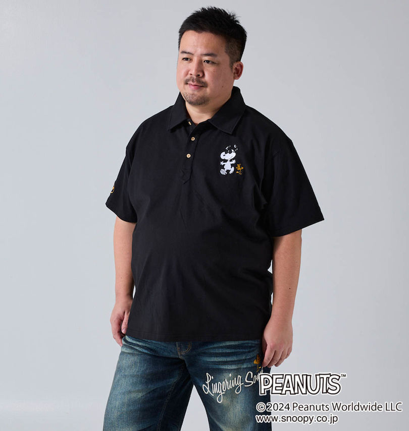 大きいサイズ メンズ FLAGSTAFF×PEANUTS (フラッグスタッフ) スヌーピーコラボ半袖ポロシャツ
                        